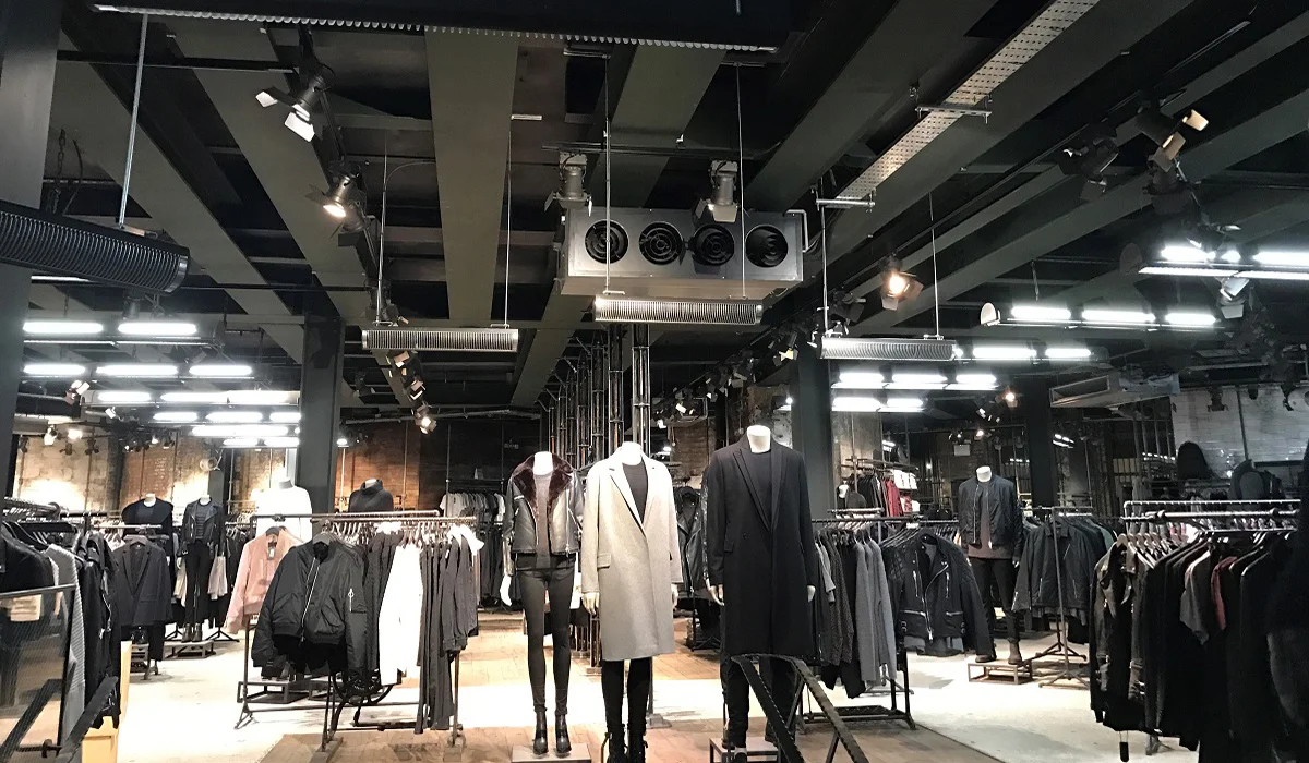 Aspect XL riscaldamento del negozio di abbigliamento All Saints